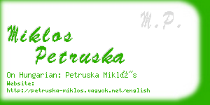 miklos petruska business card